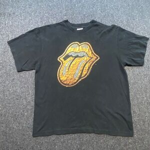Anvil Vintage 90s Mens L Rolling Stones Bridges to Babylon 1997 Tour Shirt Black